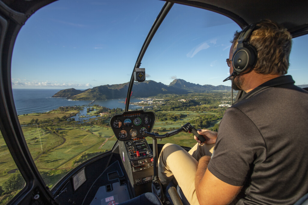 Helicopter Pilot Approaching South Shore, Kauai